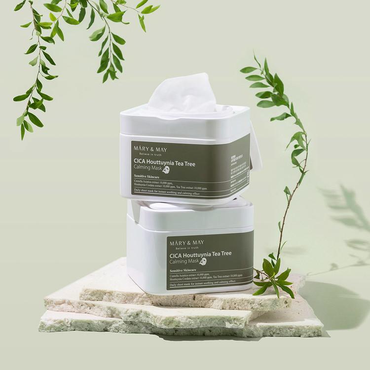 [MARY&MAY] Cica Houttuynia cordata Tea Tree Calming Mask Pack - 30 sheets